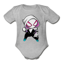 Character #64 Organic Short Sleeve Baby Bodysuit - heather gray
