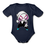 Character #64 Organic Short Sleeve Baby Bodysuit - dark navy