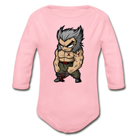 Character #65 Organic Long Sleeve Baby Bodysuit - light pink