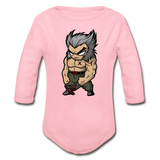 Character #65 Organic Long Sleeve Baby Bodysuit - light pink