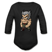 Character #65 Organic Long Sleeve Baby Bodysuit - black