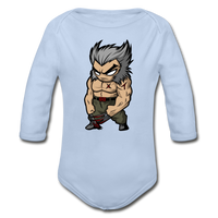 Character #65 Organic Long Sleeve Baby Bodysuit - sky
