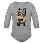 Character #65 Organic Long Sleeve Baby Bodysuit - heather gray
