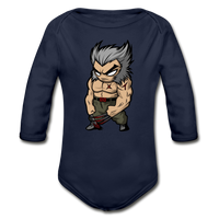 Character #65 Organic Long Sleeve Baby Bodysuit - dark navy