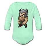 Character #65 Organic Long Sleeve Baby Bodysuit - light mint