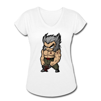 Character #65 Women's Tri-Blend V-Neck T-Shirt - white