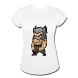 Character #65 Women's Tri-Blend V-Neck T-Shirt - white