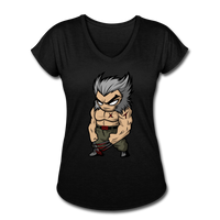 Character #65 Women's Tri-Blend V-Neck T-Shirt - black