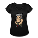 Character #65 Women's Tri-Blend V-Neck T-Shirt - black