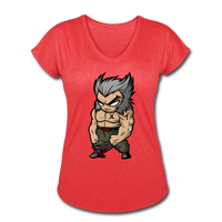 Character #65 Women's Tri-Blend V-Neck T-Shirt - heather red