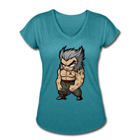 Character #65 Women's Tri-Blend V-Neck T-Shirt - heather turquoise