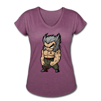 Character #65 Women's Tri-Blend V-Neck T-Shirt - heather plum