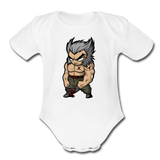 Character #65 Organic Short Sleeve Baby Bodysuit - white