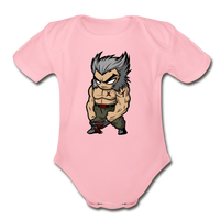 Character #65 Organic Short Sleeve Baby Bodysuit - light pink
