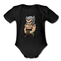 Character #65 Organic Short Sleeve Baby Bodysuit - black