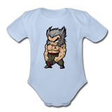 Character #65 Organic Short Sleeve Baby Bodysuit - sky
