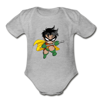 Character #66 Organic Short Sleeve Baby Bodysuit - heather gray