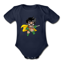 Character #66 Organic Short Sleeve Baby Bodysuit - dark navy