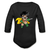 Character #66 Organic Long Sleeve Baby Bodysuit - black