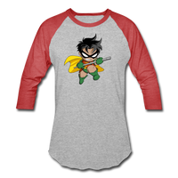 Character #66 Baseball T-Shirt - heather gray/red