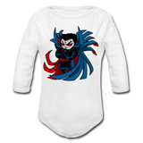 Character #67 Organic Long Sleeve Baby Bodysuit - white