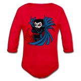 Character #67 Organic Long Sleeve Baby Bodysuit - red