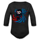 Character #67 Organic Long Sleeve Baby Bodysuit - black