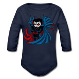Character #67 Organic Long Sleeve Baby Bodysuit - dark navy