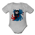 Character #67 Organic Short Sleeve Baby Bodysuit - heather gray