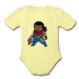 Character #68 Organic Short Sleeve Baby Bodysuit - washed yellow