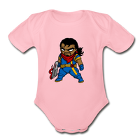 Character #68 Organic Short Sleeve Baby Bodysuit - light pink