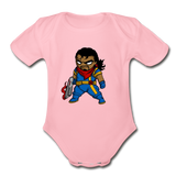 Character #68 Organic Short Sleeve Baby Bodysuit - light pink