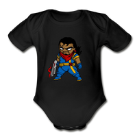 Character #68 Organic Short Sleeve Baby Bodysuit - black