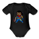 Character #68 Organic Short Sleeve Baby Bodysuit - black