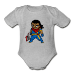 Character #68 Organic Short Sleeve Baby Bodysuit - heather gray