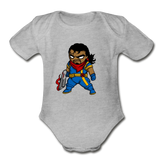 Character #68 Organic Short Sleeve Baby Bodysuit - heather gray