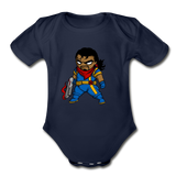 Character #68 Organic Short Sleeve Baby Bodysuit - dark navy