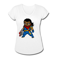 Character #68 Women's Tri-Blend V-Neck T-Shirt - white