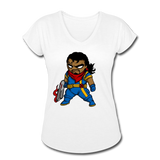 Character #68 Women's Tri-Blend V-Neck T-Shirt - white