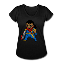 Character #68 Women's Tri-Blend V-Neck T-Shirt - black