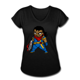 Character #68 Women's Tri-Blend V-Neck T-Shirt - black