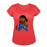 Character #68 Women's Tri-Blend V-Neck T-Shirt - heather red