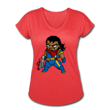 Character #68 Women's Tri-Blend V-Neck T-Shirt - heather red