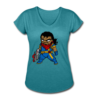 Character #68 Women's Tri-Blend V-Neck T-Shirt - heather turquoise