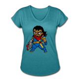 Character #68 Women's Tri-Blend V-Neck T-Shirt - heather turquoise