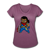 Character #68 Women's Tri-Blend V-Neck T-Shirt - heather plum