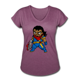 Character #68 Women's Tri-Blend V-Neck T-Shirt - heather plum