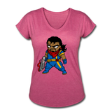 Character #68 Women's Tri-Blend V-Neck T-Shirt - heather raspberry