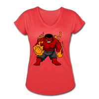 Character #69 Women's Tri-Blend V-Neck T-Shirt - heather red