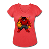 Character #69 Women's Tri-Blend V-Neck T-Shirt - heather red